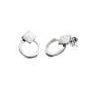 Earrings Silver 925 - Delicate Circle and Square Brushed Matte | Colibri Art