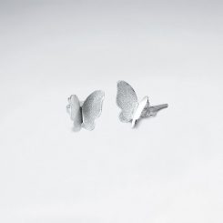 Earrings Silver 925 - Butterflies Satin Matte | Colibri Art