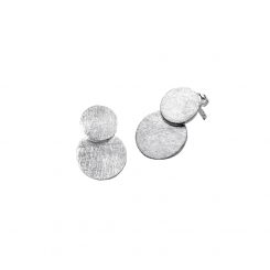 Earrings Silver 925 – Overlapping Solid Discs Brushed Matte | Colibri Art