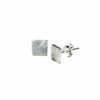 Earrings Silver 925 – Solid Square Brushed Matte | Colibri Art