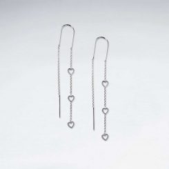 Earrings Silver 925 - Delicate Hearts | Colibri Art