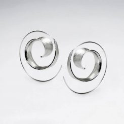 Earrings Silver 925 - Modern Spiral Matte | Colibri Art