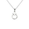 Pendant Silver 925 - Flat Square and Ring Brushed Matte | Colibri Art | Colibri Art