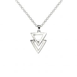 Pendant Silver 925 – Intersecting Triangles Brushed Matte | Colibri Art