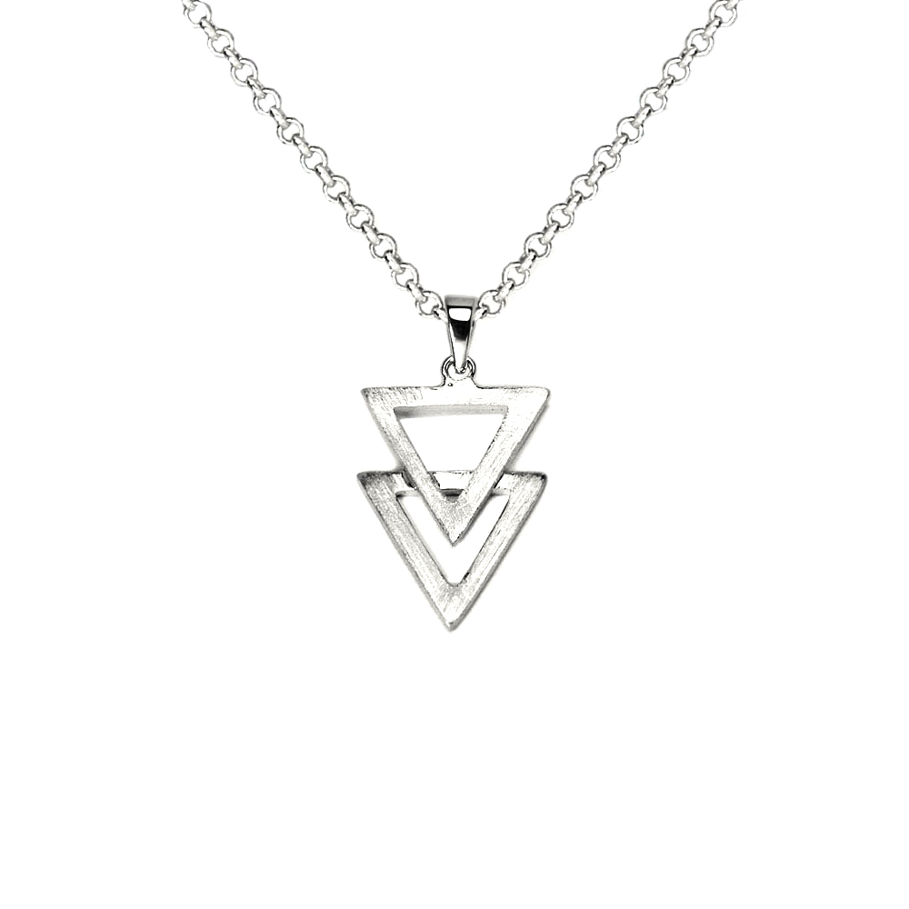 Pendant Silver 925 – Intersecting Triangles Brushed Matte | Colibri Art