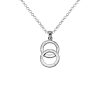 Pendant Silver 925 – Overlapped Flat Rings Matte | Colibri Art