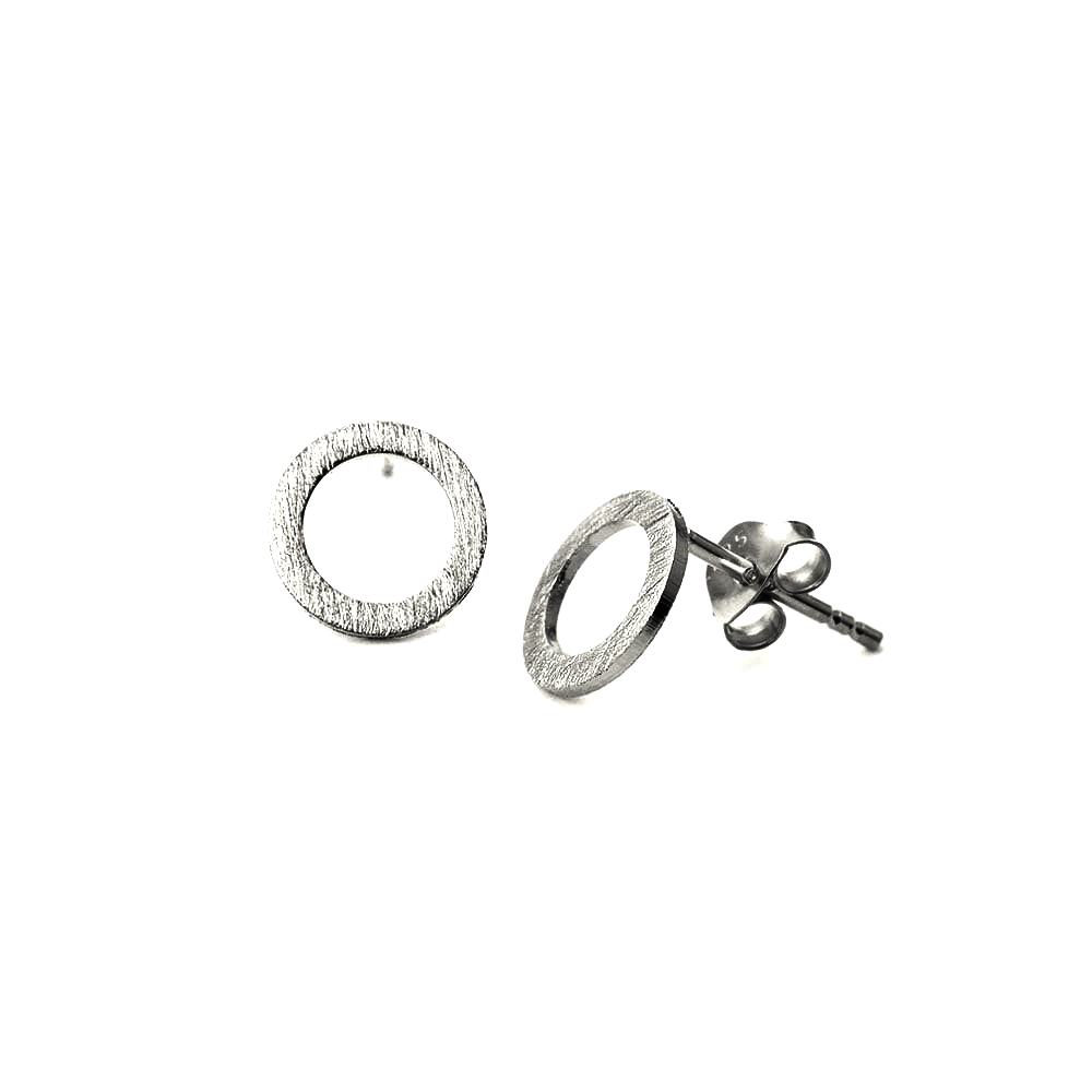 Earrings Silver 925 - Delicate Ring Brushed Matte | Colibri Art