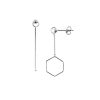 Earrings Silver 925 – Line and Hexagon | Colibri Art