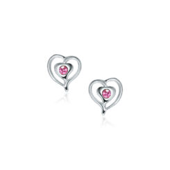 Earrings Silver 925 – Pink Heart | Colibri Art