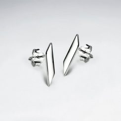Earrings Silver 925 – Sculptured Bar | Colibri Art