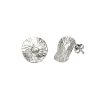 Earrings Silver 925 – Leafy Texture Rhodium Plated | Colibri Art