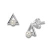 Earrings Silver 925 – Openwork Triangle With Pearl | Colibri Art
