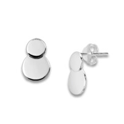 Earrings Silver 925 – Overlapping Solid Discs | Colibri Art