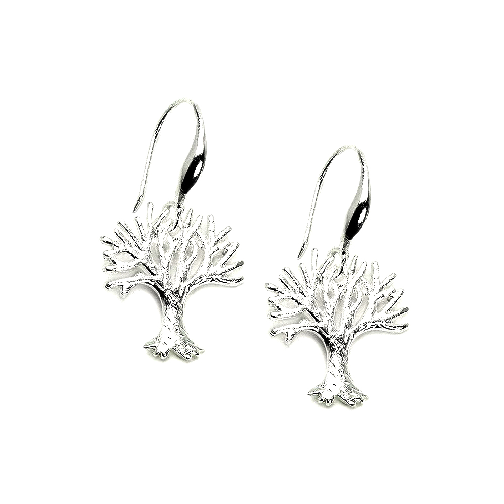 Earrings Silver 925 – Tree Of Life Dangle Hook | Colibri Art