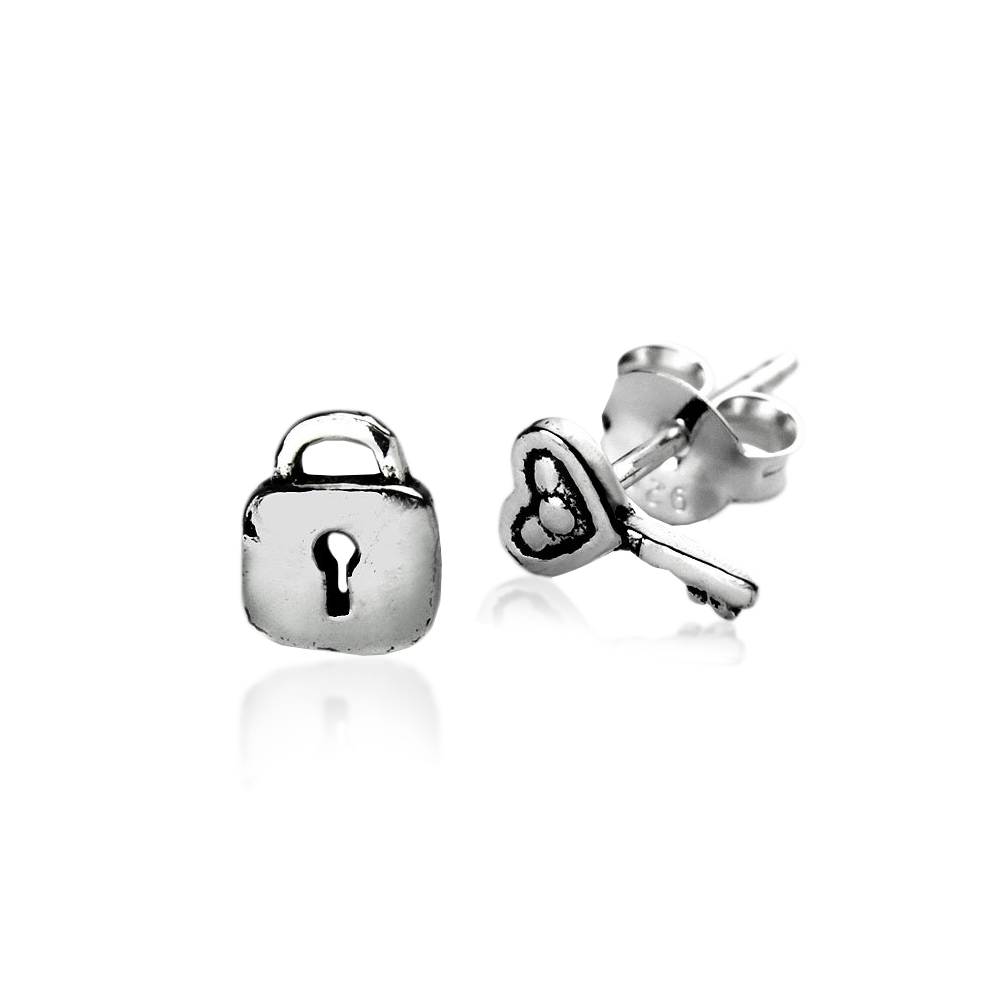Earrings Silver 925 – Key To My Heart | Colibri Art